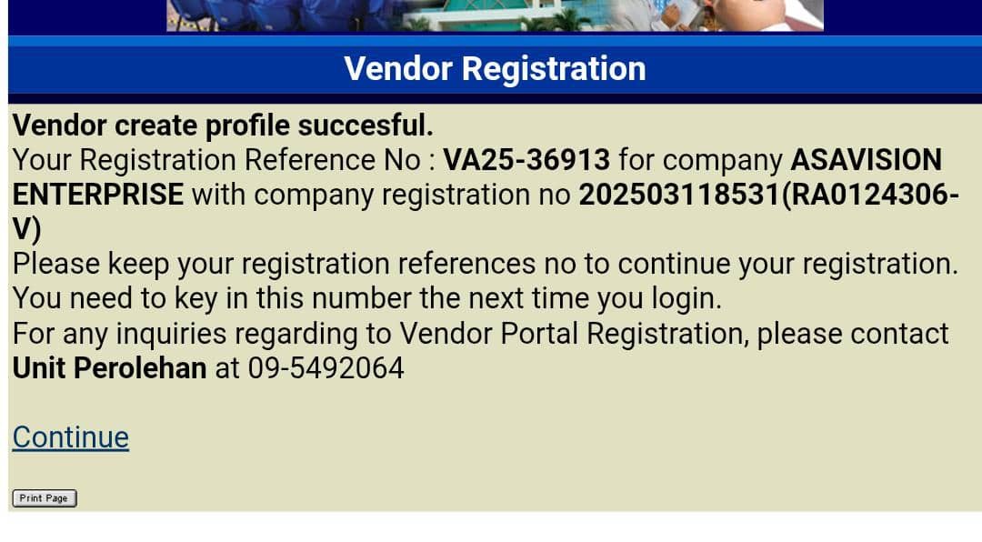AsaVision Vendor UMPSA Registration